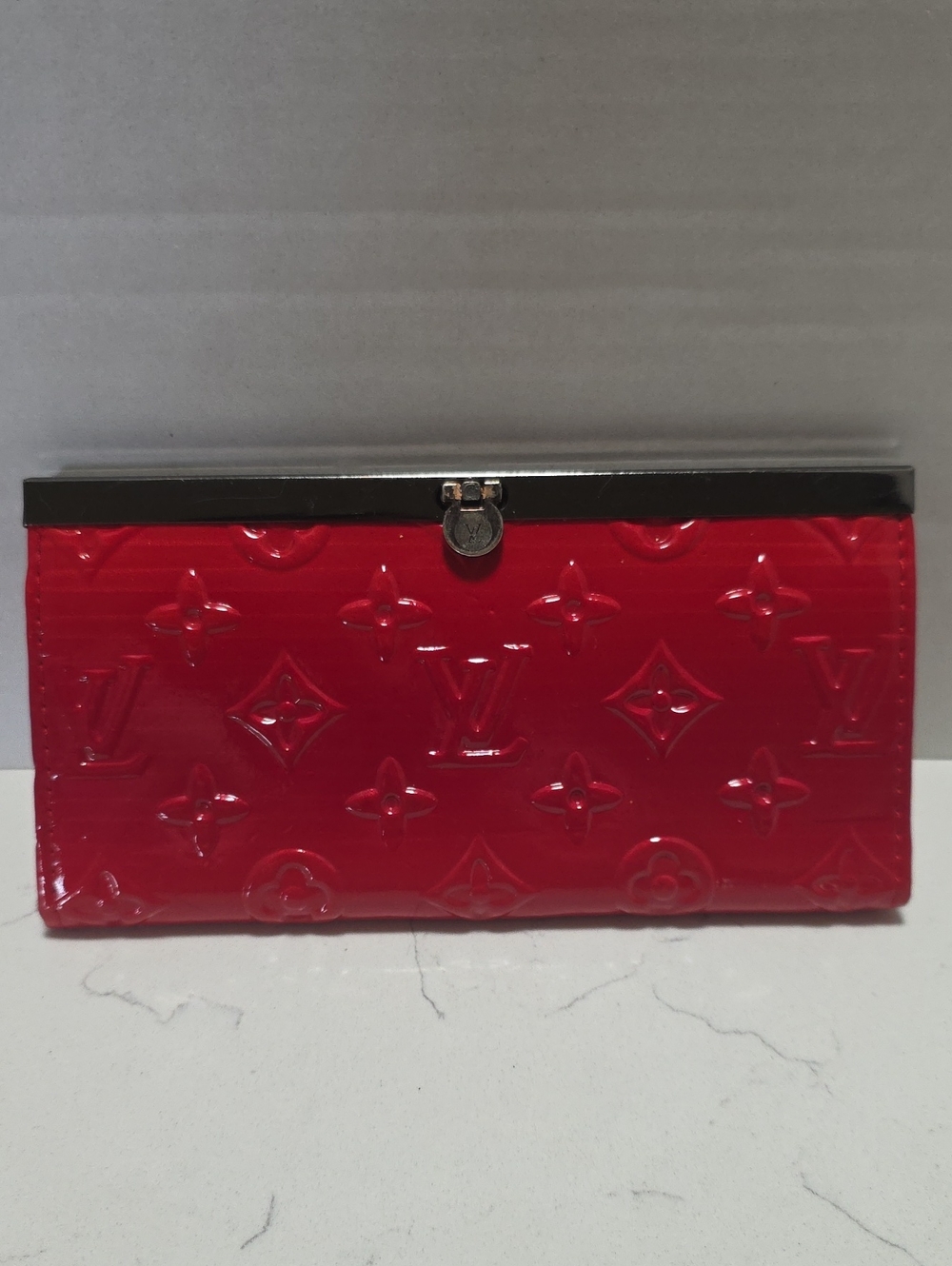 Louis Vuitton Patent Vernis Red Clasp Wallet